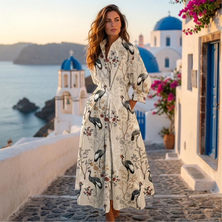 Lana - Κομψό βαμβακερό φόρεμα με γιακά