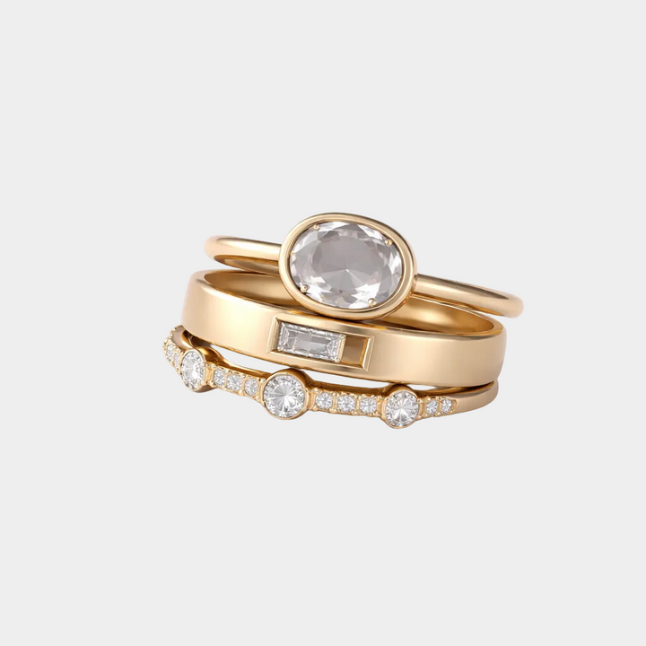 Nora - Vintage-Goldring mit Zirkonia
