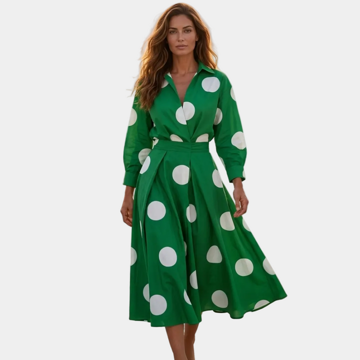 Lana - Κομψό βαμβακερό φόρεμα με γιακά