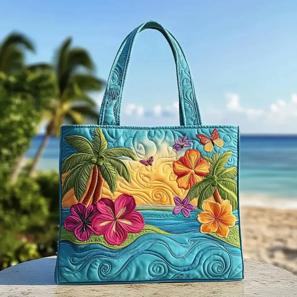 Island Breeze | Χειροποίητη Τσάντα Tote Με Βαμβακερή Επένδυση