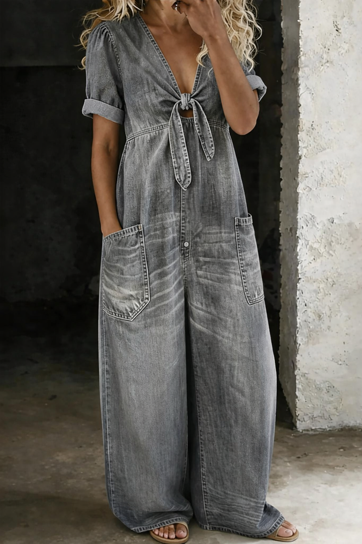 Maya™ | Combinaison denim col V