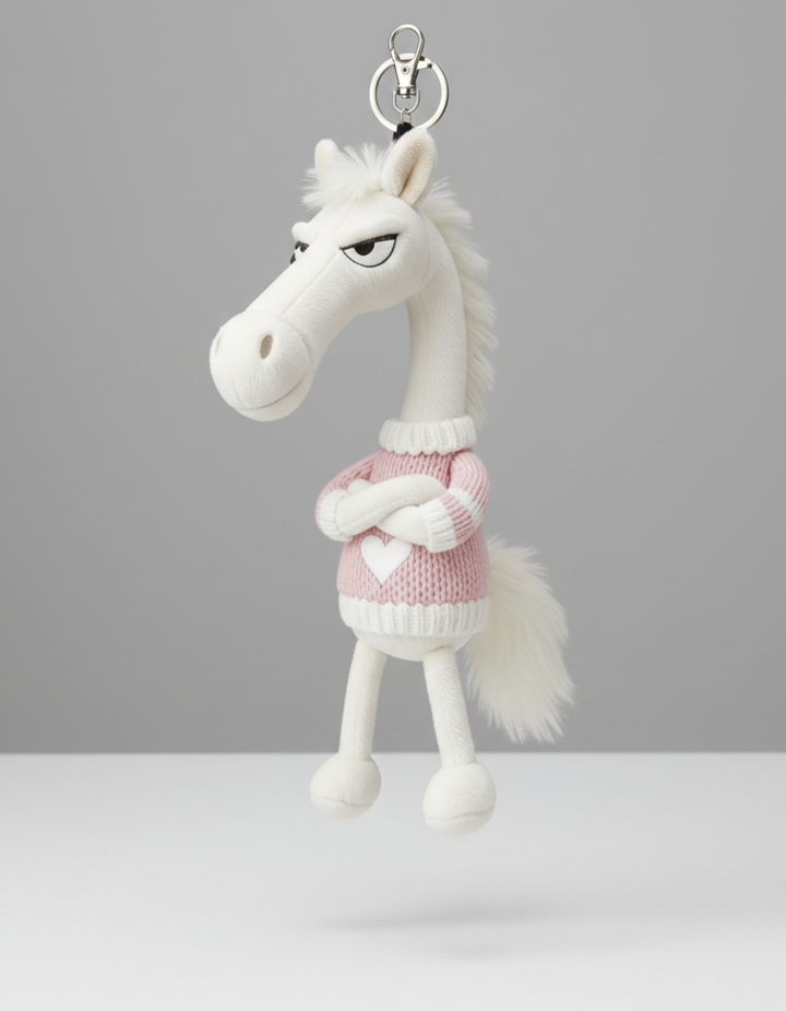 Cheeky Horse - Λευκή και ροζ θήκη κλειδιών