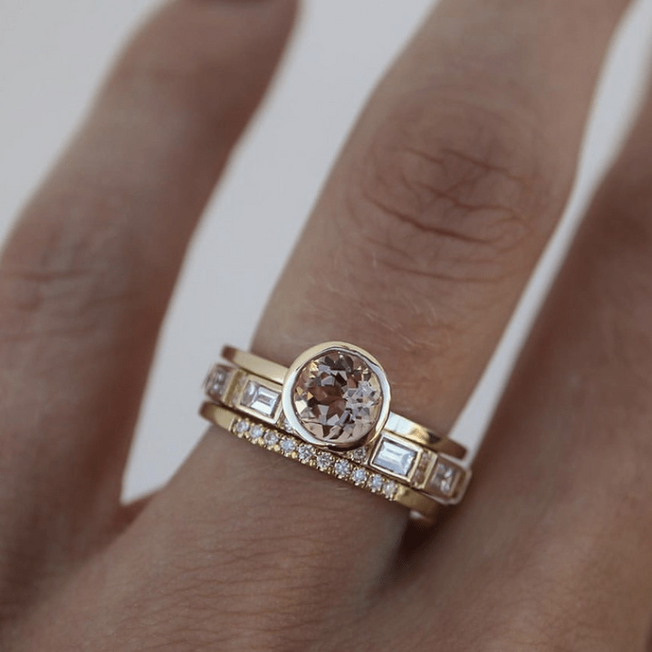 Giulietta - Set aus goldenen Kristallringen
